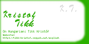 kristof tikk business card